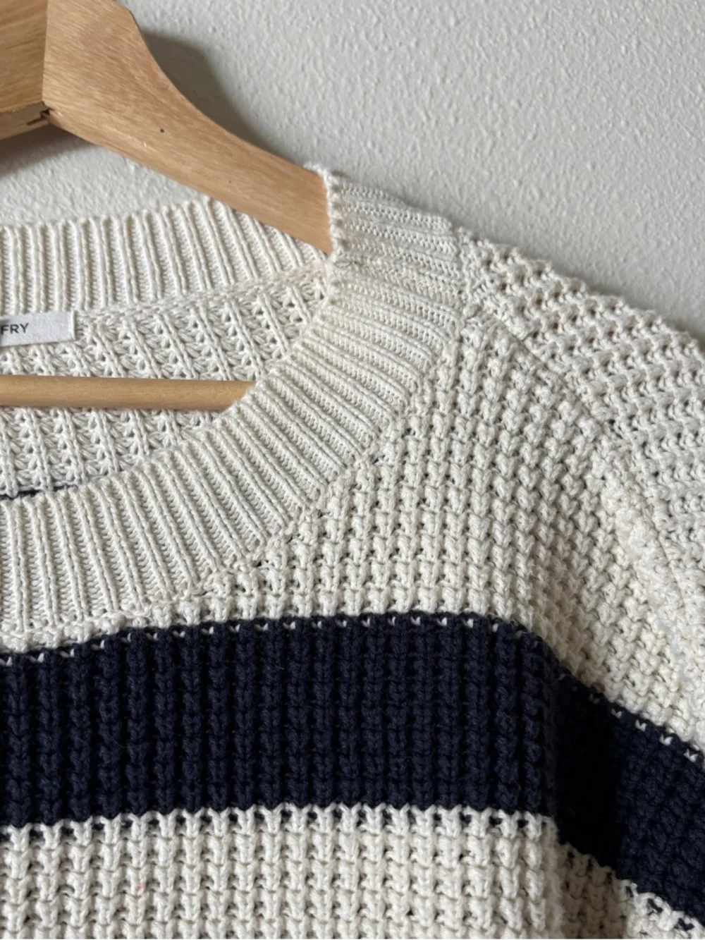 Emerson Fry Daily Sweater Navy French Stripe Organic Cotton Size Small - Picture 4 of 11